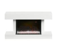 HOMCOM Chimenea Eléctrica 1000W/2000W Chimenea Decorativa de Pared o Pie con Temperatura Ajustable Silencioso Temporizador y Control Remoto para Sala 15-25 m² 98x27x54,5 cm Blanco
