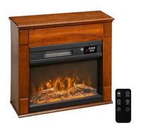 HOMCOM Chimenea Eléctrica 1000W/2000W Efecto Llama 3D 6 Colores Marrón | Chimenea decorativa falsa, brillo de 3 niveles, termostato ajustable, mando a distancia, temporizador, hasta 30 m²