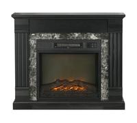 HOMCOM Chimenea Eléctrica 1800W con Efecto de Llama para Sala 30 m² Negro