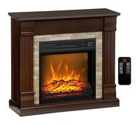 HOMCOM Chimenea Eléctrica 1800W con Efecto de Llama 30 m² Marrón Oscuro