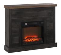 HOMCOM Chimenea Eléctrica 1800W con Efecto de Llama Mando a Distancia Temporizador Semanal para Sala 30 m² Gris Oscuro