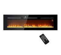 HOMCOM Chimenea eléctrica Calefactor 1800W LED Llama 3D 152.4cm Negro