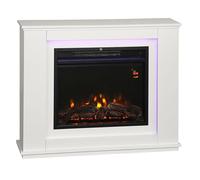 HOMCOM Chimenea Eléctrica con Efecto de Llama 1000/2000W para 30 ㎡ Blanco