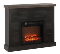 HOMCOM Chimenea Eléctrica con Efecto de Llama Control Remoto Gris Oscuro | Chimenea Decorativa, Calefacción 1800 W, Temporizador Semanal, Protección Contra Sobrecalentamiento