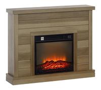 HOMCOM Chimenea Eléctrica con Efecto de Llama Control Remoto Natural | Chimenea Decorativa, Calefacción 1800 W, Temporizador Semanal, Protección Contra Sobrecalentamiento