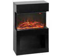 HOMCOM Chimenea Eléctrica con Efecto Llama 3D de Colores, 1000W/2000W con Temperatura Regulable y Mando a Distancia, Negro Aosom España