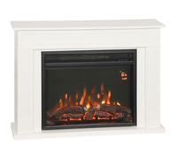 HOMCOM Chimenea Eléctrica con Llama de 12 Colores y 5 Niveles de Luminosidad, Mando a Distancia y Temporizador, 98x23.5x69.5 cm, Blanco y Negro