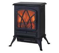 HOMCOM Chimenea Eléctrica de Pie 1000W/2000W 15-30 ㎡ 45x28,5x54 cm Negro