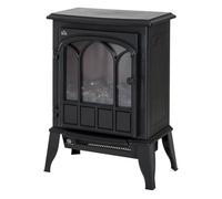 HOMCOM Chimenea Eléctrica de Pie 1000W/2000W 15-30 ㎡ 39x23x56,5 cm Negro