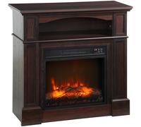 HOMCOM Chimenea Eléctrica Efecto Llamas LED Brillo Regulable con Mando a Distancia 1800 W 80,5x32,3x80,5 cm Aosom España