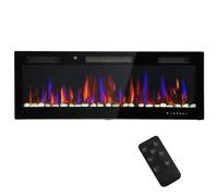 Homcom Chimenea Eléctrica Empotrable Con Llama 3d Ajustable Y 12 Colores