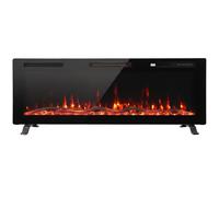 HOMCOM Chimenea Eléctrica Empotrable Mural o de Pie 3 en 1 Chimenea Decorativa Extra-Plana 900W/1800W Efecto Llama 3D Negro