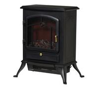 HOMCOM Chimenea Eléctrica Portátil 1000/2000W 15-20 m² 45x28x54 cm Negro