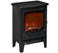 HomCom Chimenea Eléctrica Portátil con Llama Simulada 1800W