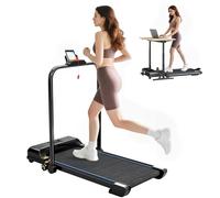 HOMCOM Cinta de Correr Plegable, Andar Caminadora Eléctrica para Casa 2 en 1, Debajo del Escritorio con 2,5HP, 10 km/h, Pantalla LED y Control Remoto, Portátil para Gimnasio y Oficina