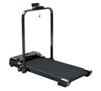 Homcom cinta de correr plegable, andar caminadora eléctrica para casa 2 en 1, debajo del escritorio con 2,5hp, 10 km/h, pantalla led y control remoto, portátil para gimnasio y oficina, azul y negro