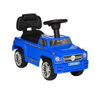 HOMCOM Coche Correpasillos para Bebé de 18-36 Meses con Faros Música Bocina Compartimento y Respaldo Alto 68x30,5x41,5 cm Azul Aosom España