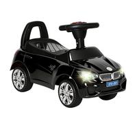 HOMCOM Coche Correpasillos para Niños de 18-36 Meses 63,5x28x36 cm Negro | Andador Correpasillos, Faros, Música, Bocina, Volante, Espacio de Almacenaje, Asa para Empujar