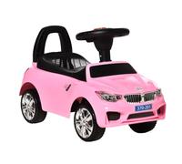 HOMCOM Coche Correpasillos para Niños de 18-36 Meses 63,5x28x36 cm Rosa | Andador Correpasillos, Faros, Música, Bocina, Volante, Espacio de Almacenaje, Asa para Empujar