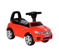 HOMCOM Coche Correpasillos para Niños de 18-36 Meses Andador Correpasillos Bebés con Faros Música Bocina Volante Espacio de Almacenaje y Asa para Empujar 63,5x28x36 cm Rojo
