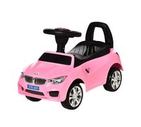HOMCOM Coche Correpasillos para Niños de 18-36 Meses con Faros Música Bocina Volante Espacio de Almacenaje y Asa 63,5x28x36 cm Rosa Aosom España