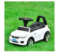 HOMCOM Coche Correpasillos para Niños de 18-36 Meses con Faros Música Bocina Volante Espacio de Almacenaje y Asa 63,5x28x36 cm Blanco Aosom España