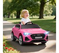 HOMCOM Coche Eléctrico para Niños de +3 Años Audi E-Tron Batería 12V Rosa