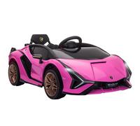 HOMCOM Coche Eléctrico Infantil Mando a Distancia MP3 USB Faros 12V 3-5 km/h 108x62x40 cm Rosa Aosom España