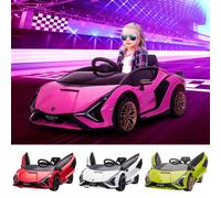 HOMCOM Coche Eléctrico 12V para Niños +3 Años Lamborghini SIAN Mando a Distancia rosa