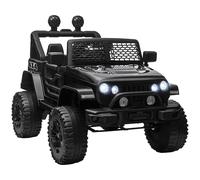 HOMCOM Coche eléctrico 12V para niños de 3 a 6 años con mando a distancia y conducción manual, doble motor, faros y claxon, 100x64,2x71 cm, negro