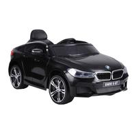 HOMCOM Coche Eléctrico BMW 6GT para Niños +3 Años 6V 106x64x51 cm Negro | Automóvil Infantil de Batería, con Control Remoto, Luces y Sonidos, MP3, USB, Carga 30 kg