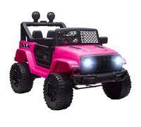 HOMCOM Coche Eléctrico Infantil 12V Todoterreno Vehículo para Niños +3 años con Control Remoto Batería 12V 100x65x72cm Rosa Aosom España