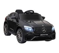 HOMCOM Coche Eléctrico Infantil +3 Años 12V Mercedes con Mando a Distancia Música Luces Doble Apertura de Puerta 115x70x55cm Negro Aosom España