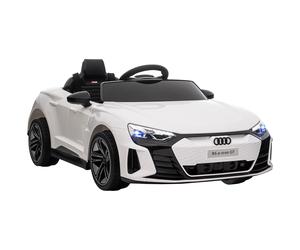 HOMCOM Coche Eléctrico Infantil de Marca AUDI RS e-tron GT con Mando a Distancia Batería para Bebé y Niño +3 años 103x58x41 cm Blanco Aosom España