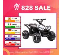 HOMCOM Coche Eléctrico Infantil Quad 12 V, 2 Motores, 2 Velocidades 3-6 km/h, Lámpara LED, Bocina para Niños BLANCO