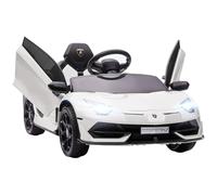 HOMCOM Coche Eléctrico Lamborghini para Niños Coche de Batería 12V Blanco