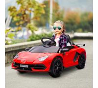 HOMCOM Coche Eléctrico Lamborghini para Niños con MP3 Luces Rojo Rojo