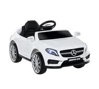 Homcom Coche Eléctrico para Niño 3-8 Años Automóviles Infantiles Mercedes Benz GLA con Mando a Distancia MP3 USB Carga 30kg 100x58x46cm Blanco