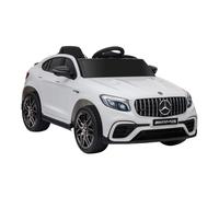 HOMCOM Coche Eléctrico para Niño +3 Años con Mando a Distancia Con Música y Luces Doble Apertura de Puerta Batería 12V Carga 30kg 115x70x55cm Blanco