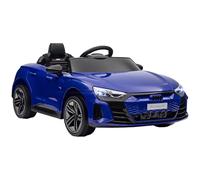 HOMCOM Coche eléctrico para niños 12 V - Mando a Distancia para Padres suministrado - V. Máx. 5 Km/h - Efectos de luz y Sonido - Audi RS E-Tron GT Azul Oscuro