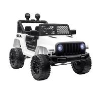 HOMCOM Coche Eléctrico para Niños 12V Vehículo Todoterreno 2 Motores Años | Control Remoto 2,4G, Velocidad hasta 5 km/h, Sistema de Suspensión, Faros, +3 Años