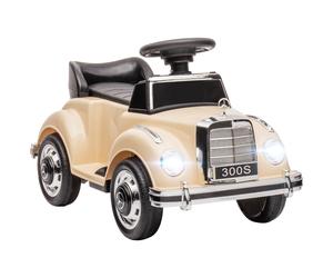 HOMCOM Coche Eléctrico para Niños 18-48 Meses Licencia Mercedes-Benz con Música, Beige Aosom España