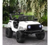 HOMCOM Coche Eléctrico para Niños +3 Años 2 Motores Control Remoto 100x65x72 cm Blanco