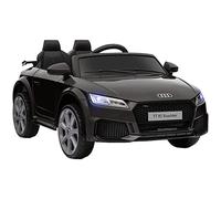 HOMCOM Coche Eléctrico para Niños de 3+ Años Audi TT RS Eléctrico Infantil 12V con 2 Motores Velocidad 3 km/h Mando a Distancia Música MP3 USB Bocina Luces Doble Apertura de Puerta 102x60x44 cm Negro