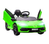 HOMCOM Coche eléctrico para niños con licencia Lamborghini Aventador SVJ 12V con puertas de alas de gaviota control remoto 3-5 km/h Aosom España