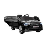 HOMCOM Coche Eléctrico para Niños de +3 Años Audi E-Tron, Coche de Batería 12V con Mando a Distancia, Faros LED, Bocina, Música, USB, Apertura de Puerta y Velocidad 3-5 km/h, Negro