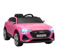 HOMCOM Coche Eléctrico para Niños de +3 Años Audi E-Tron, Coche de Batería 12V con Mando a Distancia, Faros LED, Bocina, Música, USB, Apertura de Puerta y Velocidad 3-5 km/h, Rosa