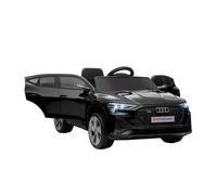 HOMCOM Coche Eléctrico para Niños de +3 Años Audi E-Tron, Coche de Batería 12V con Mando a Distancia, Faros LED, Bocina, Música, USB, Apertura de Puerta y Velocidad 3-5 km/h, Negro