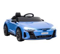 HOMCOM Coche Eléctrico para Niños de +3 Años Audi RS e-Tron GT 12V Azul | Coche de Batería, Mando a Distancia, Faros LED, Bocina, Música USB, Apertura de Puerta, 3-5 km/h
