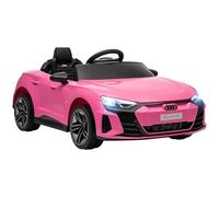 HOMCOM Coche Eléctrico para Niños de +3 Años Audi RS e-Tron GT Coche de Batería 12V con Mando a Distancia Faros LED Bocina Música USB y Apertura de Puerta 3-5 km/h Rosa